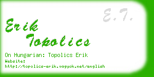 erik topolics business card